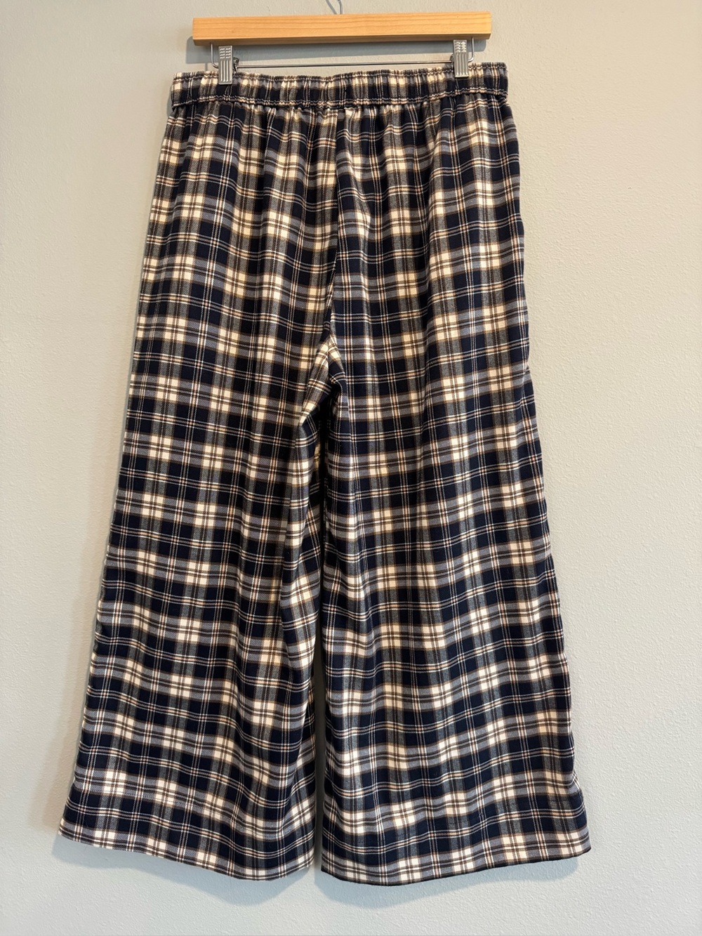 Shiny by Nature Plaid Wide-Leg Pull On Pants Large
